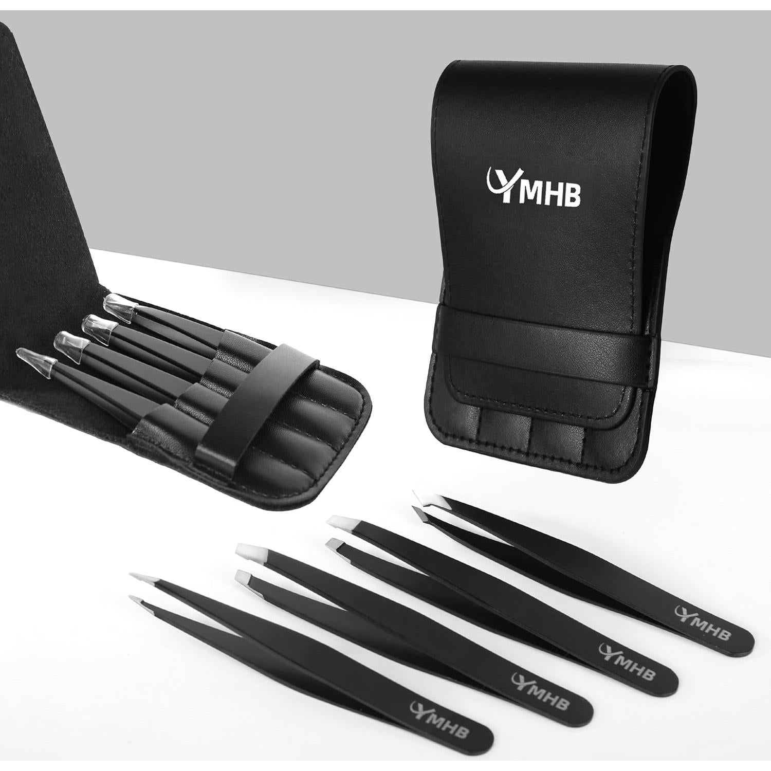 Juego de Pinzas de Precisión YMHB - 4 Piezas Acero Inoxidable