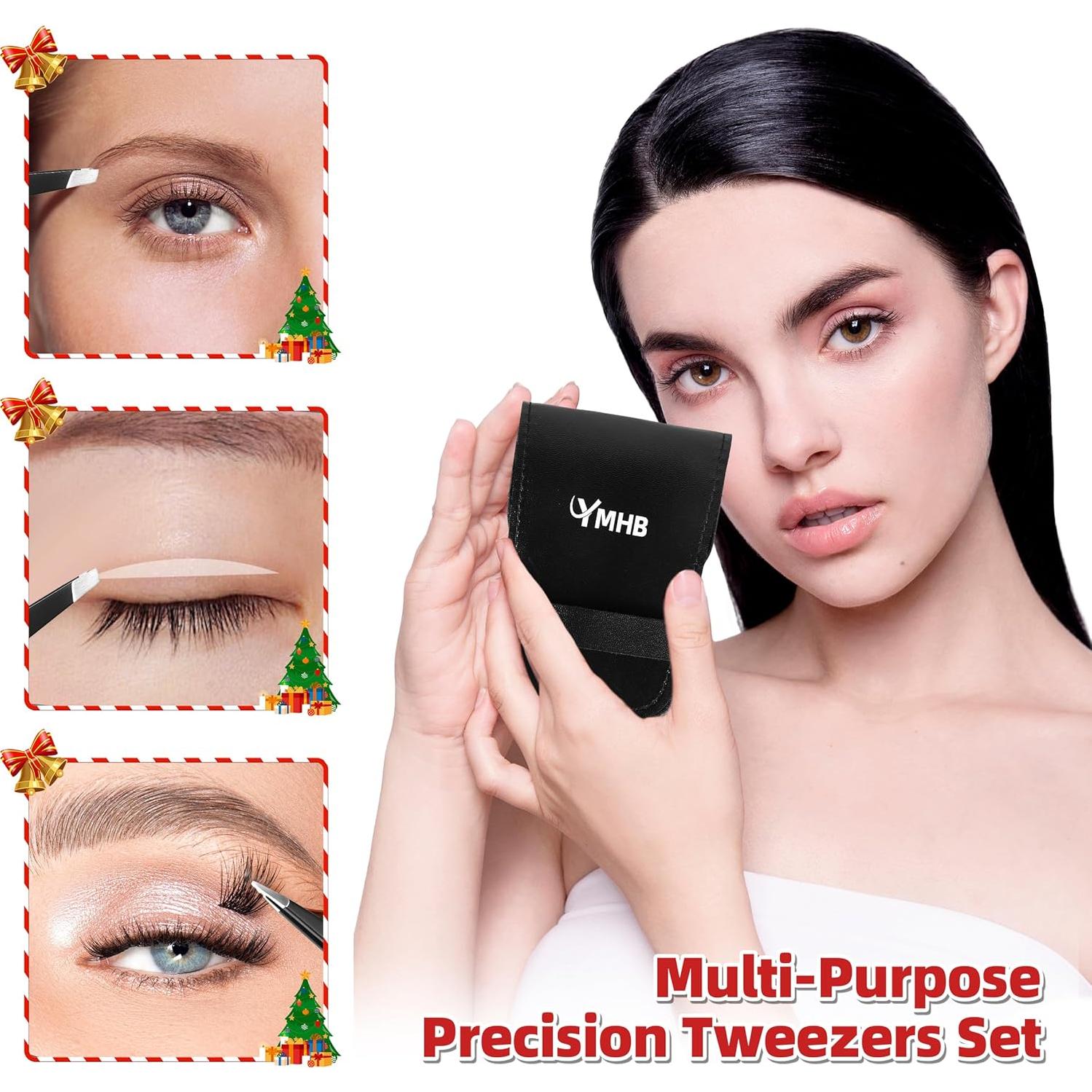 Juego de Pinzas de Precisión YMHB - 4 Piezas Acero Inoxidable