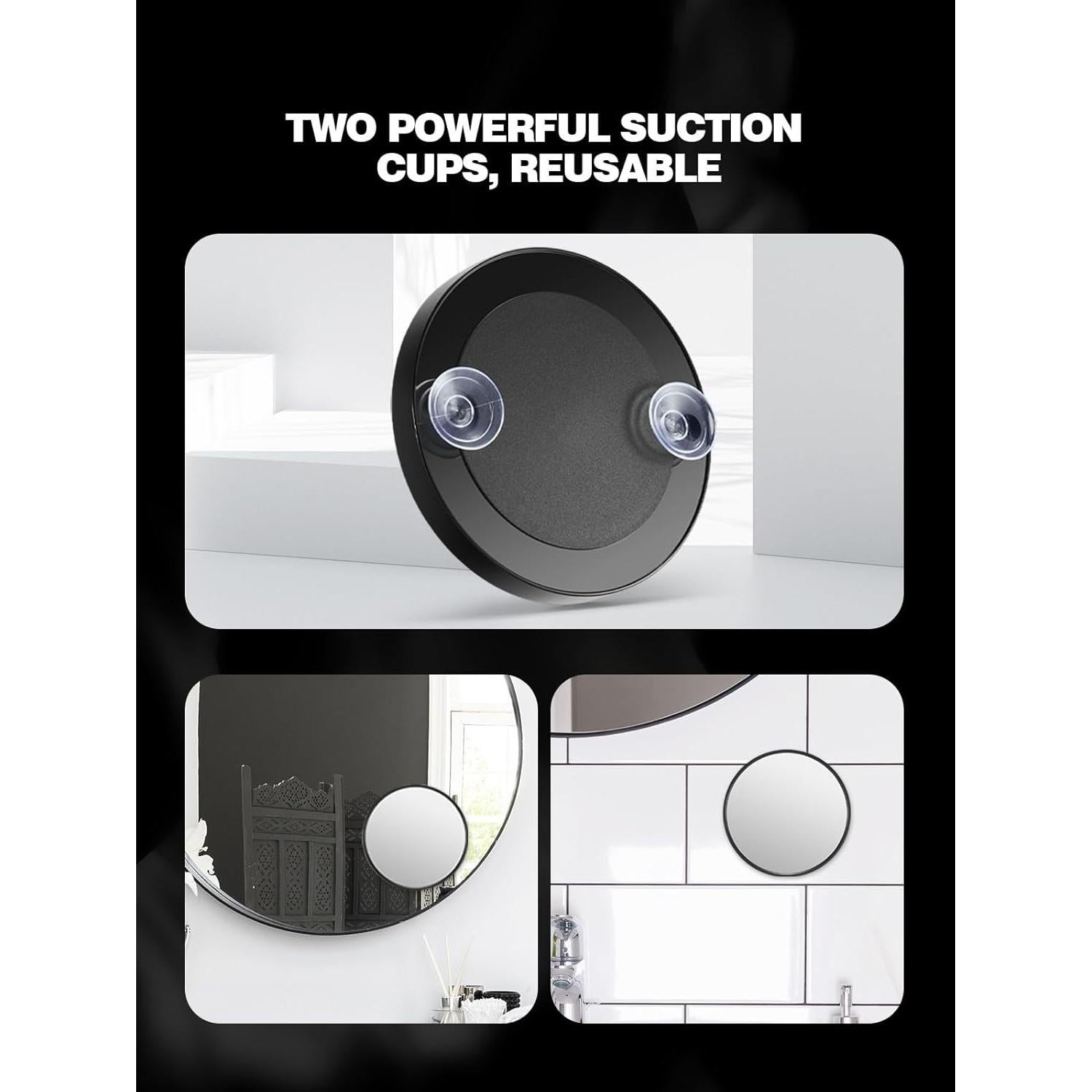 Espejo de Aumento Macaki 10X y 40X con Ventosas - 2 Piezas