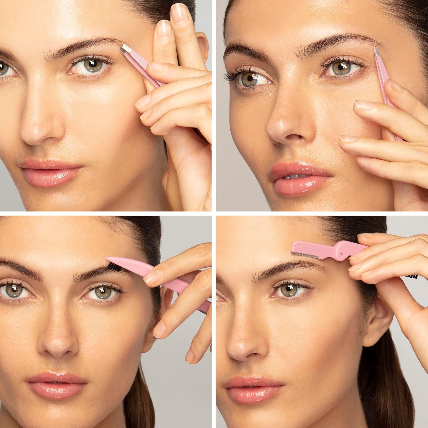 Juego de Esculpido de Cejas Tweezerman Tea Rose 3 Piezas