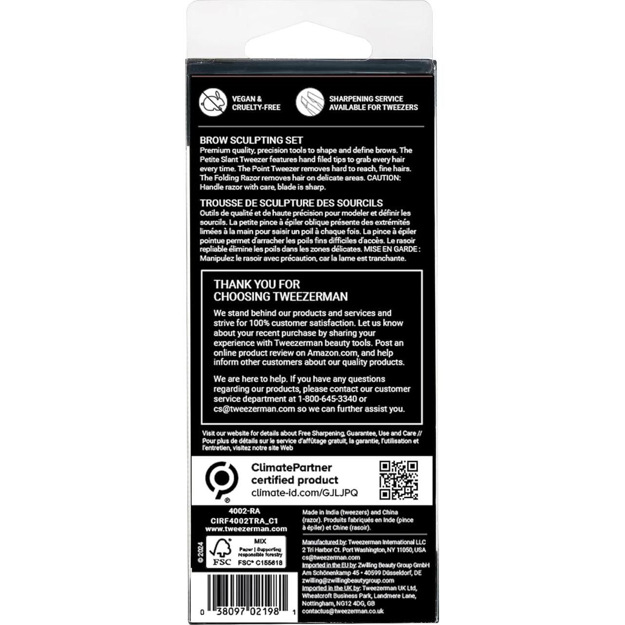 Juego de Esculpido de Cejas Tweezerman Tea Rose 3 Piezas