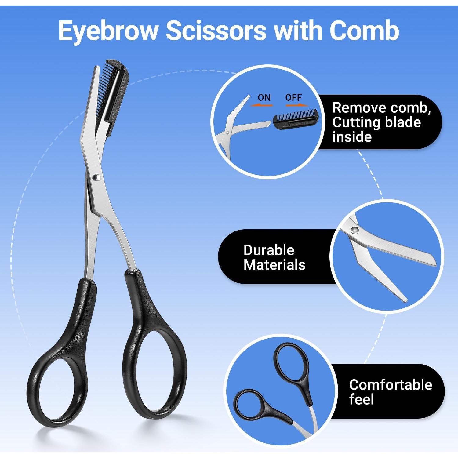 Kit de Cejas TsMADDTs 8 en 1 con Tijeras, Pinzas y Afeitadora