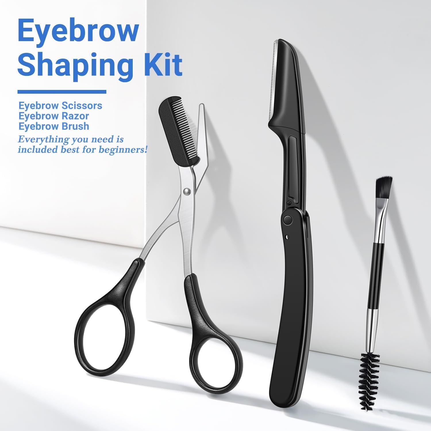 Kit de Cejas TsMADDTs 8 en 1 con Tijeras, Pinzas y Afeitadora