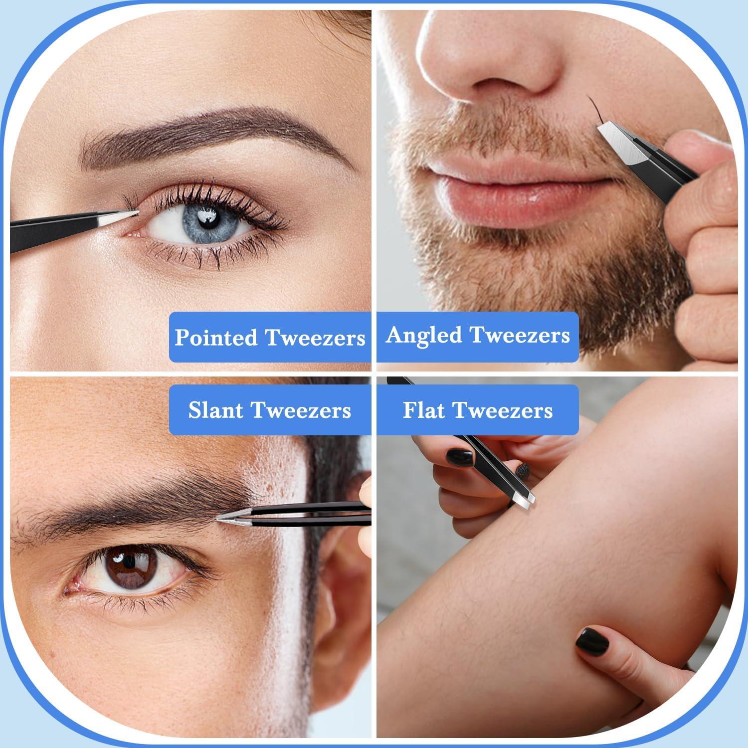 Kit de Cejas TsMADDTs 8 en 1 con Tijeras, Pinzas y Afeitadora