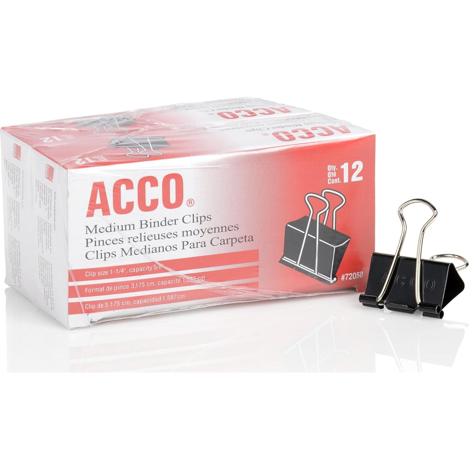 Grapas ACCO Medianas Negras 12 por Caja - 2 Cajas