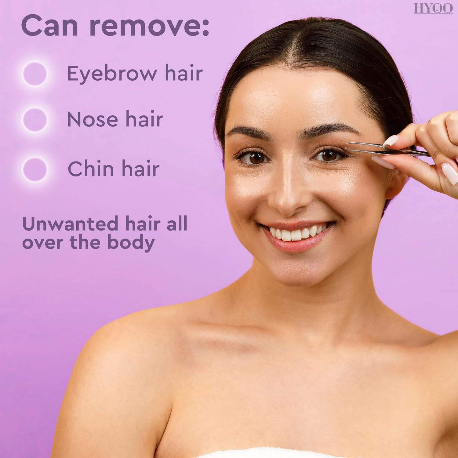 Juego de 12 Pinzas de Acero Inoxidable HYQO para Cejas