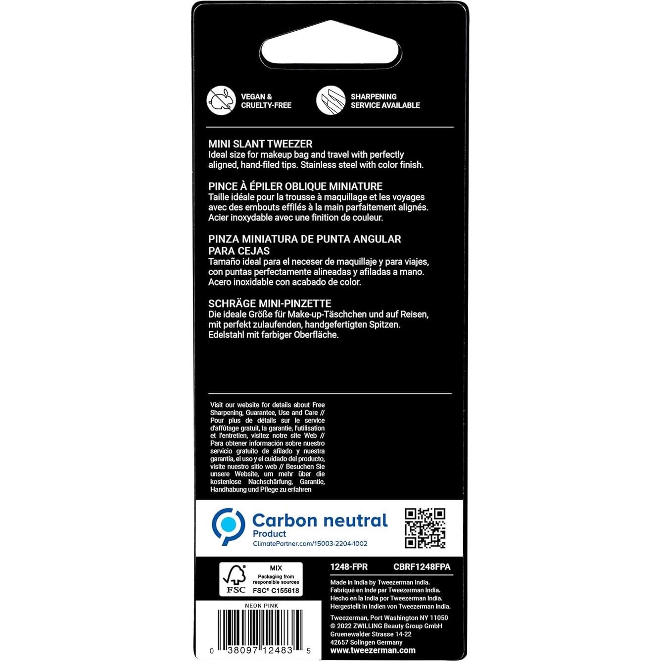 Pinzas Mini Slant Tweezerman Rosa Neón - Pinzas para Cejas