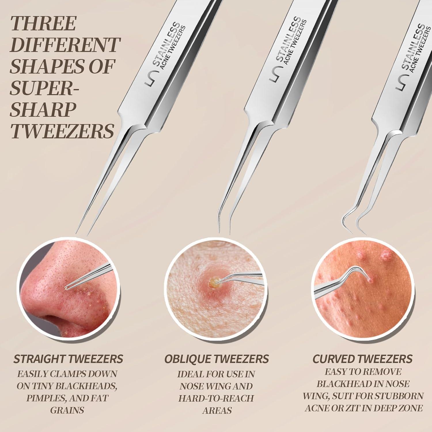 Kit de Herramientas Faciales Teenitor 9 Piezas Acero Inoxidable