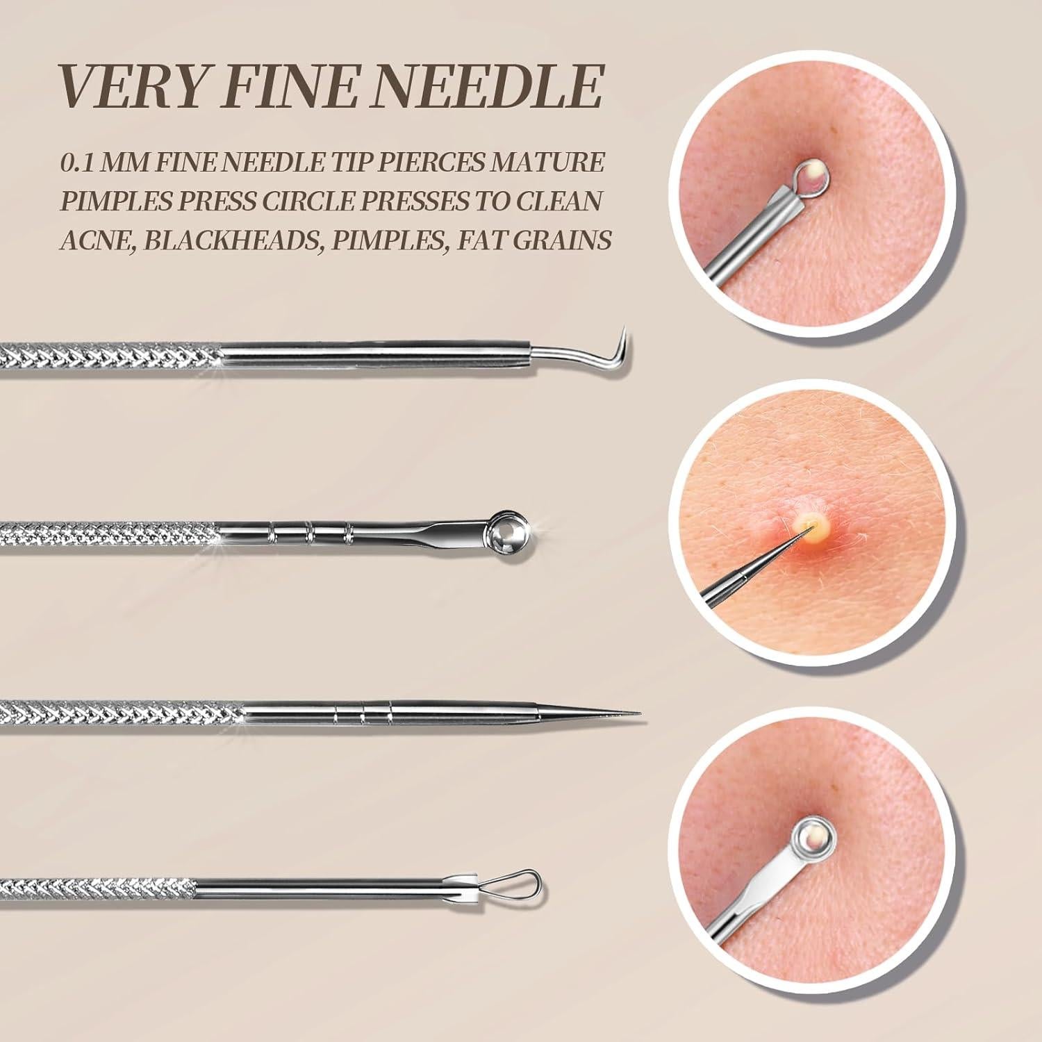 Kit de Herramientas Faciales Teenitor 9 Piezas Acero Inoxidable