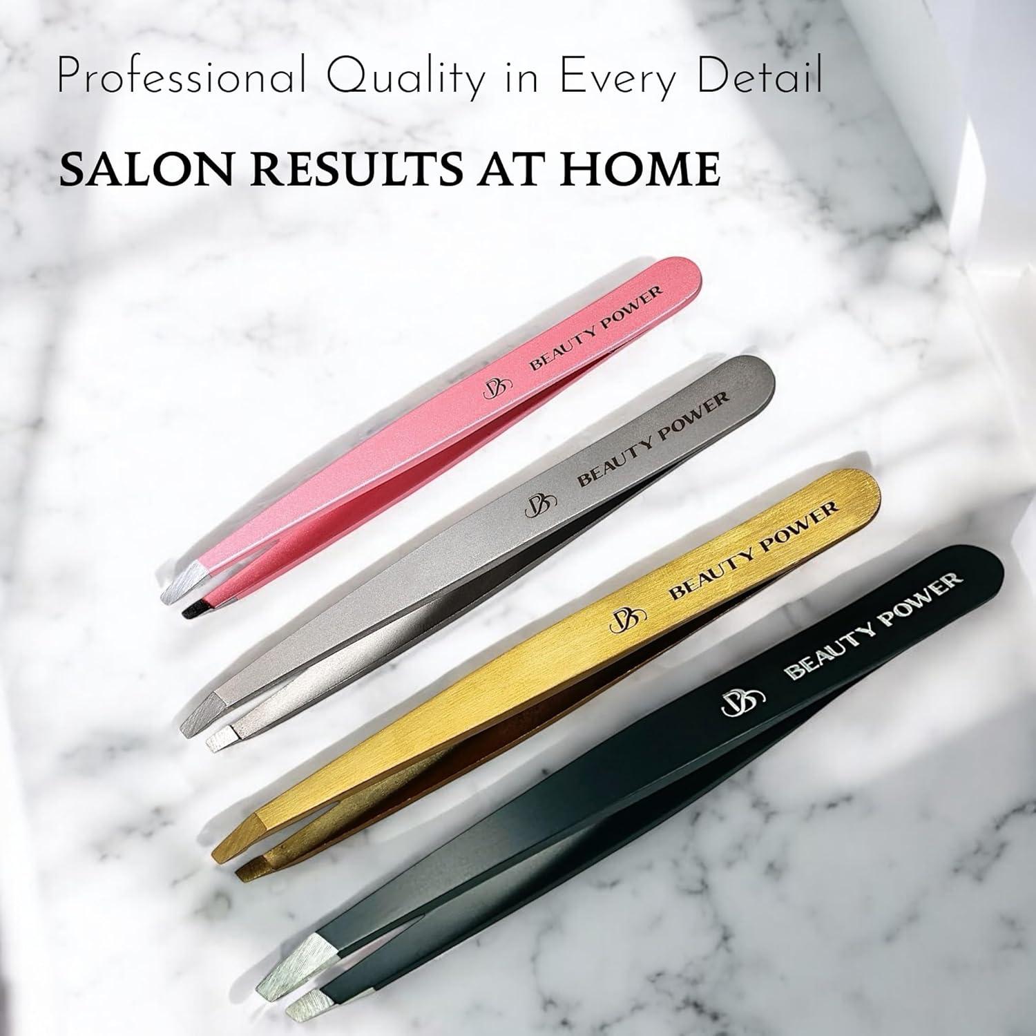 Pinzas de Precisión Beauty Power Inclinadas Acero Inoxidable