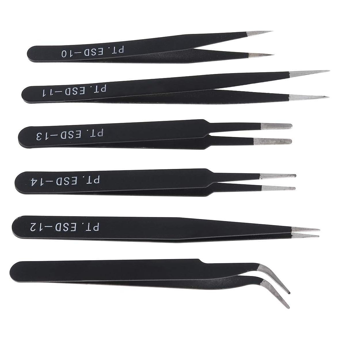 Set de Pinzas de Precisión OriGlam 6 Piezas Acero Inoxidable