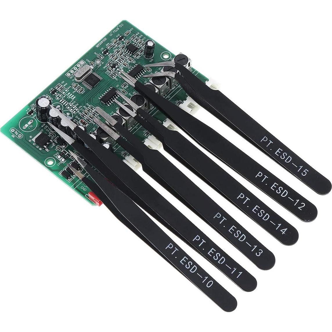 Set de Pinzas de Precisión OriGlam 6 Piezas Acero Inoxidable