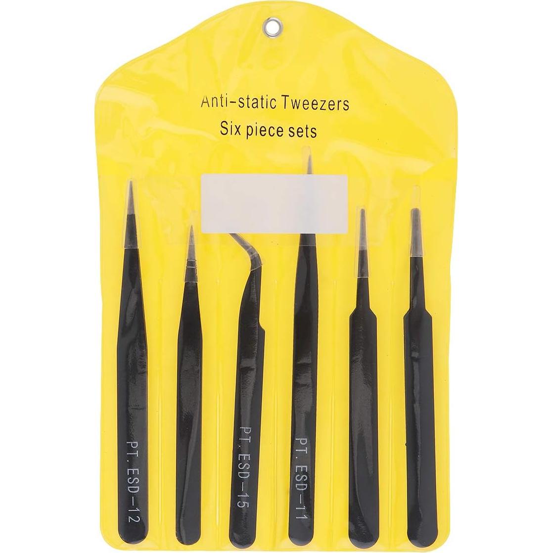 Set de Pinzas de Precisión OriGlam 6 Piezas Acero Inoxidable