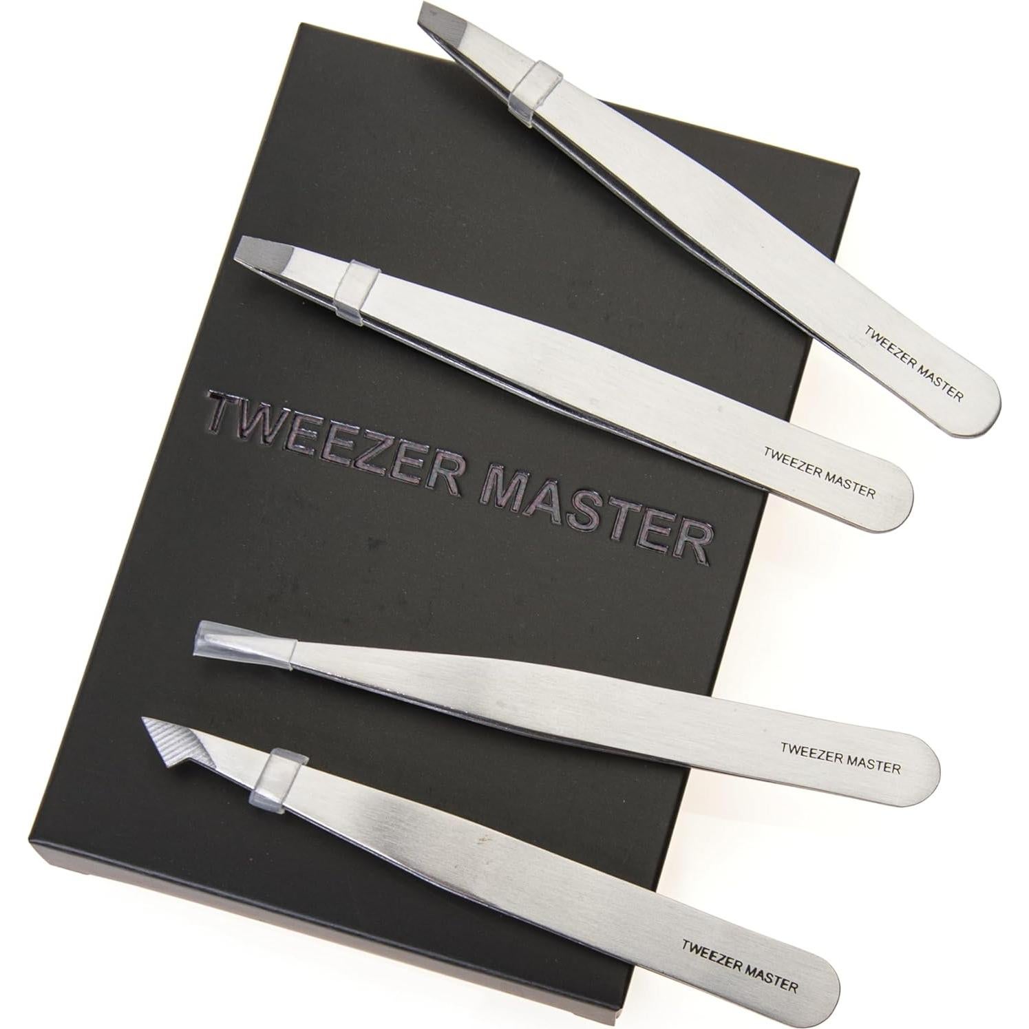 Juego de Pinzas Profesionales Tweezer Master - Acero Inoxidable