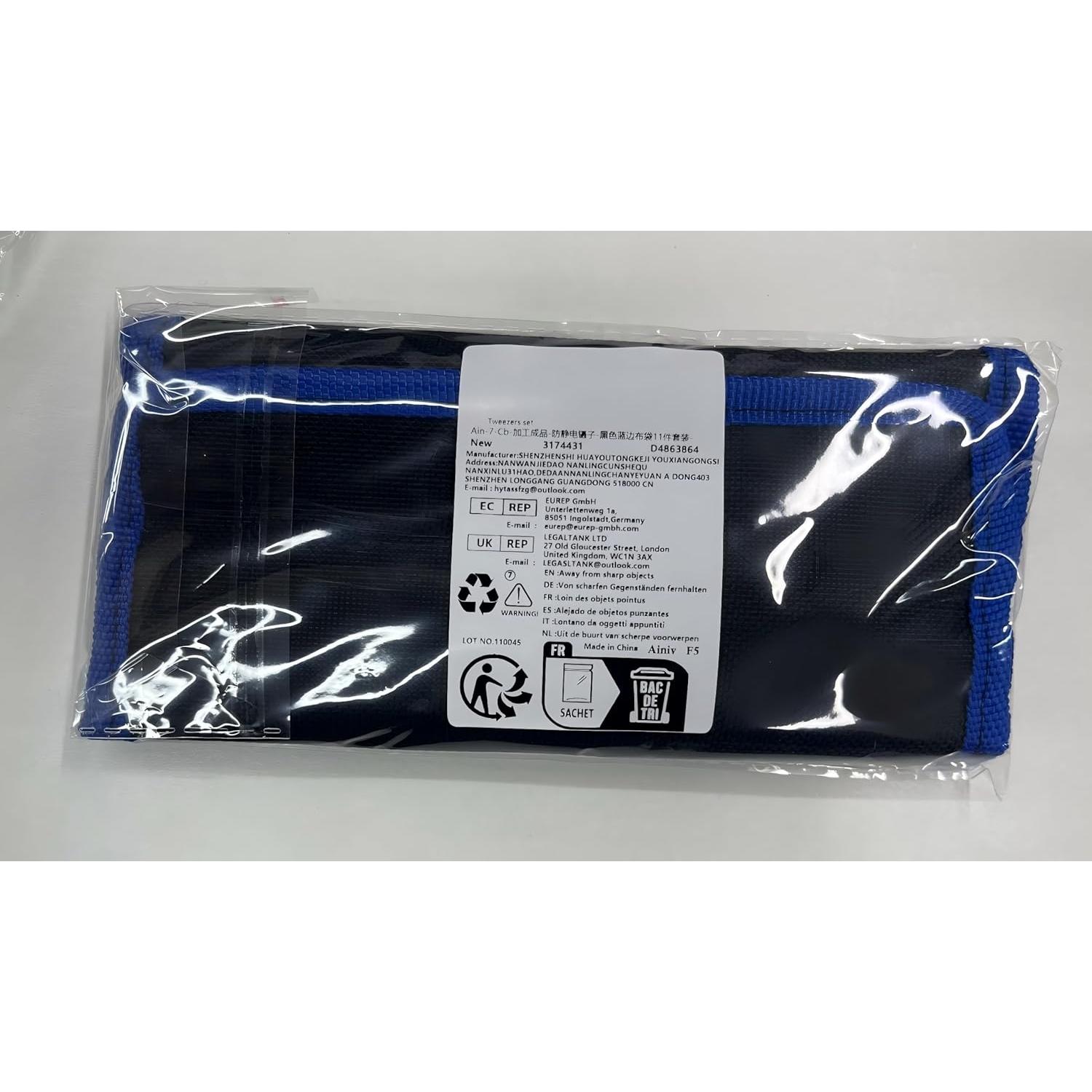 Juego de Pinzas de Precisión ESD 11PCS Acero Inoxidable