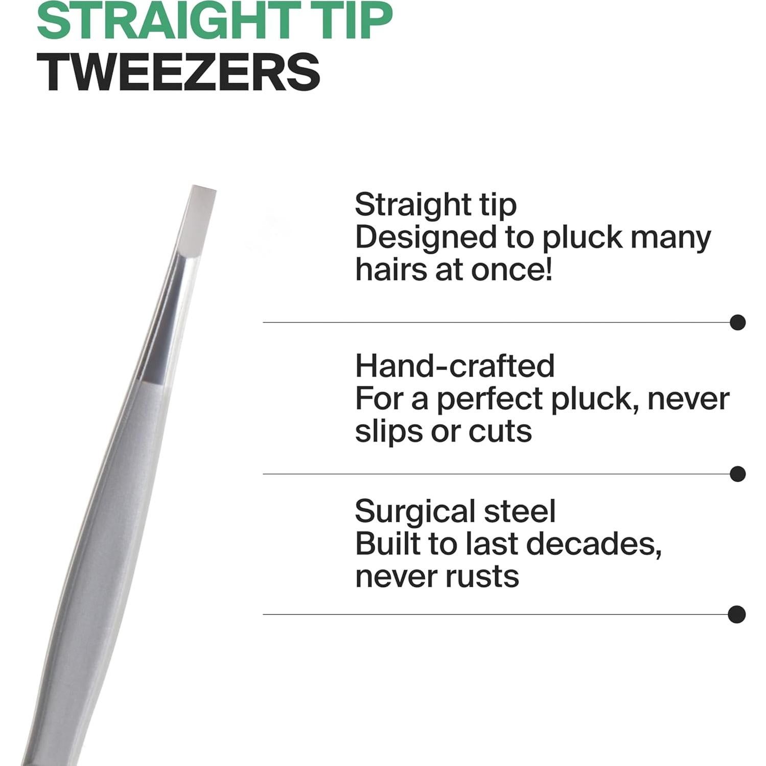 Pinzas Rectas GERMANIKURE con Estuche de Cuero - Hechas en Alemania