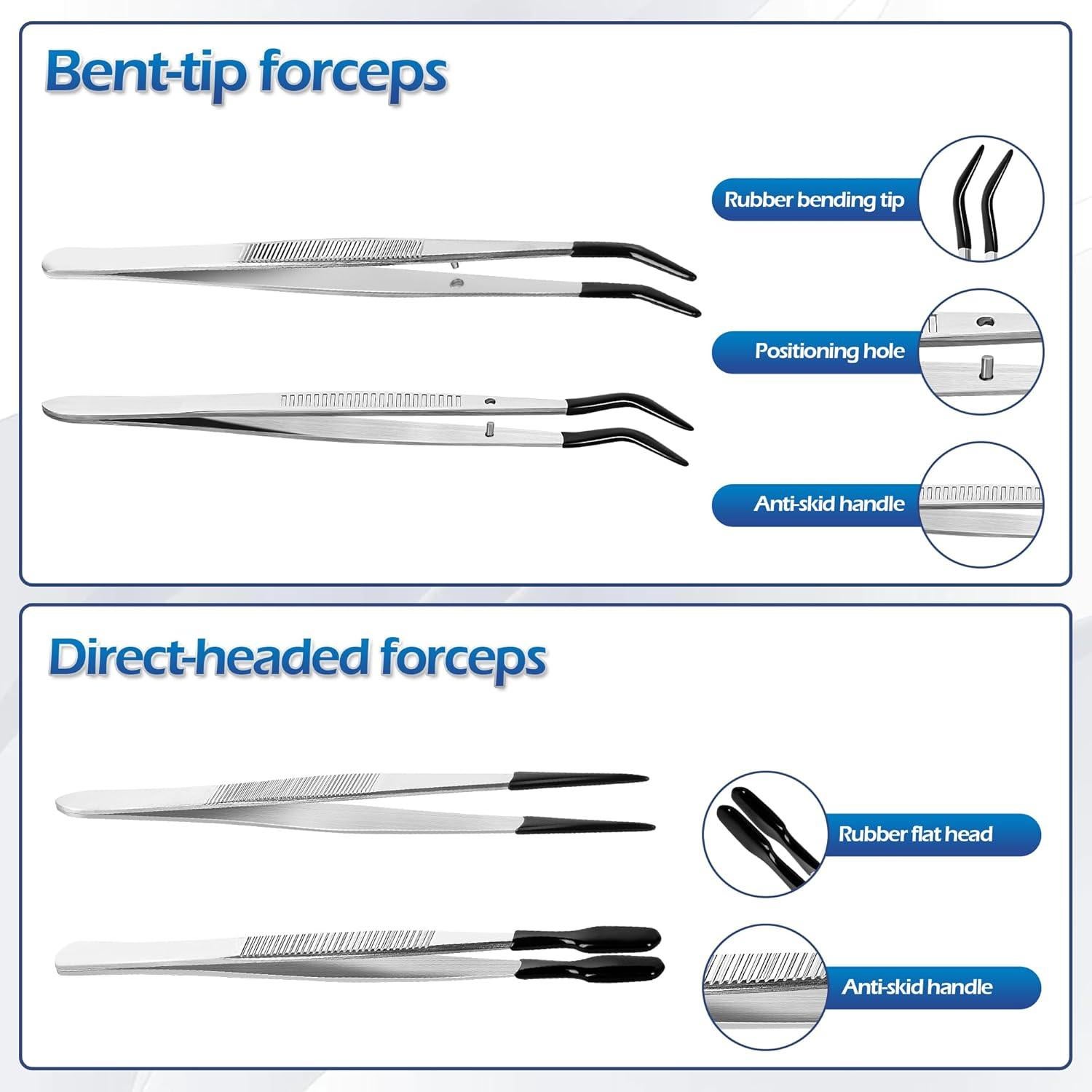 Juego de 4 Pinzas de Precisión CKKAPTURE con Puntas de Goma
