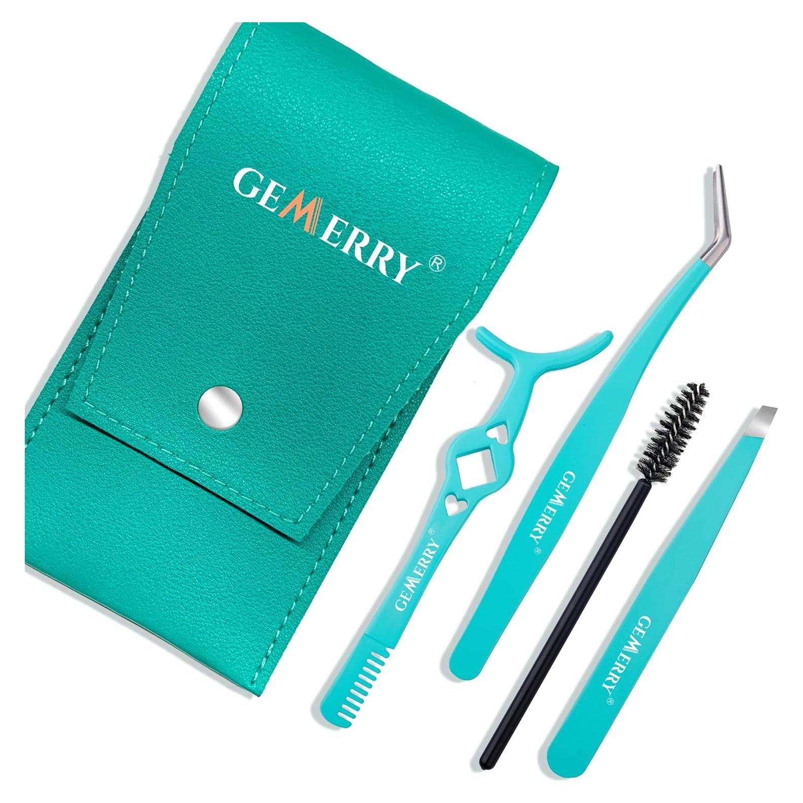 Kit de Pinzas para Pestañas GEMERRY 4PCS Acero Inoxidable