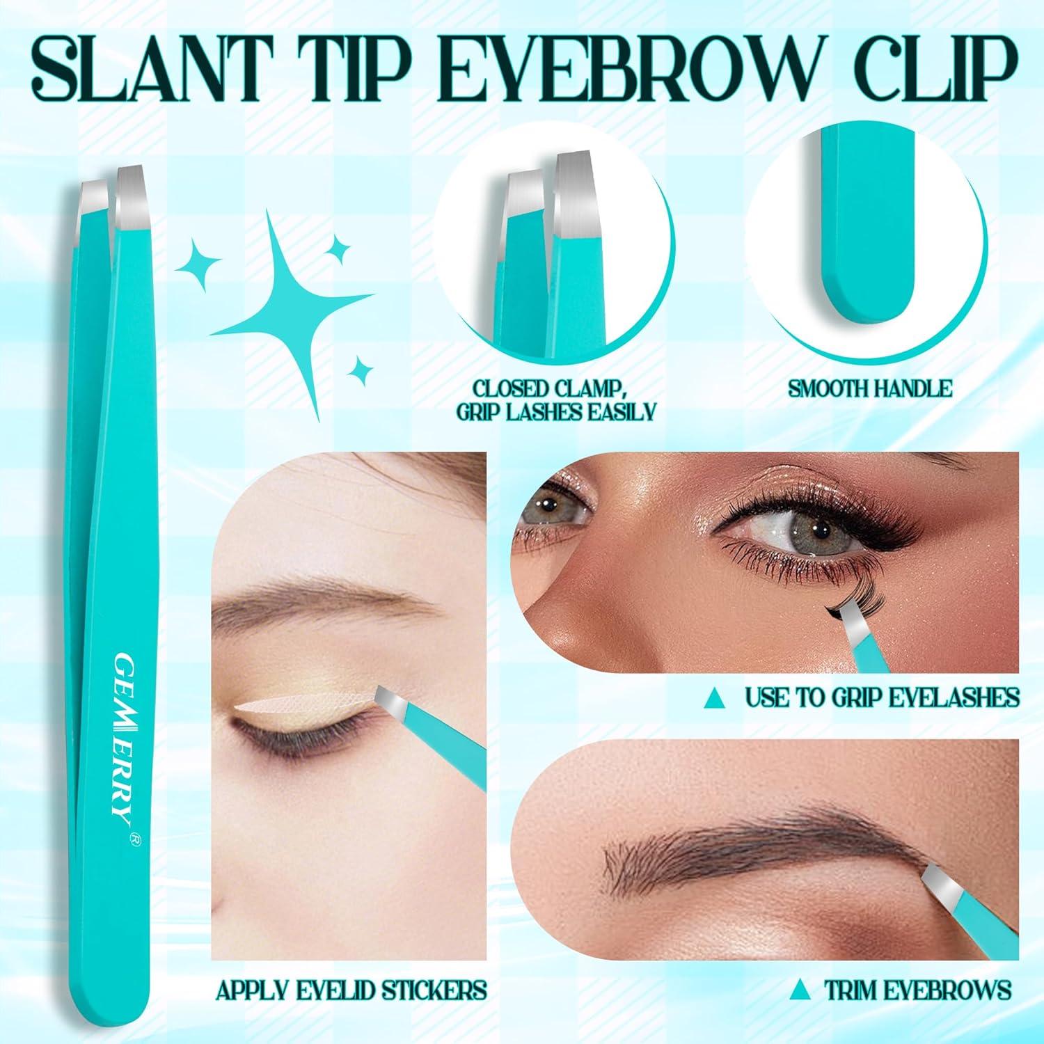 Kit de Pinzas para Pestañas GEMERRY 4PCS Acero Inoxidable