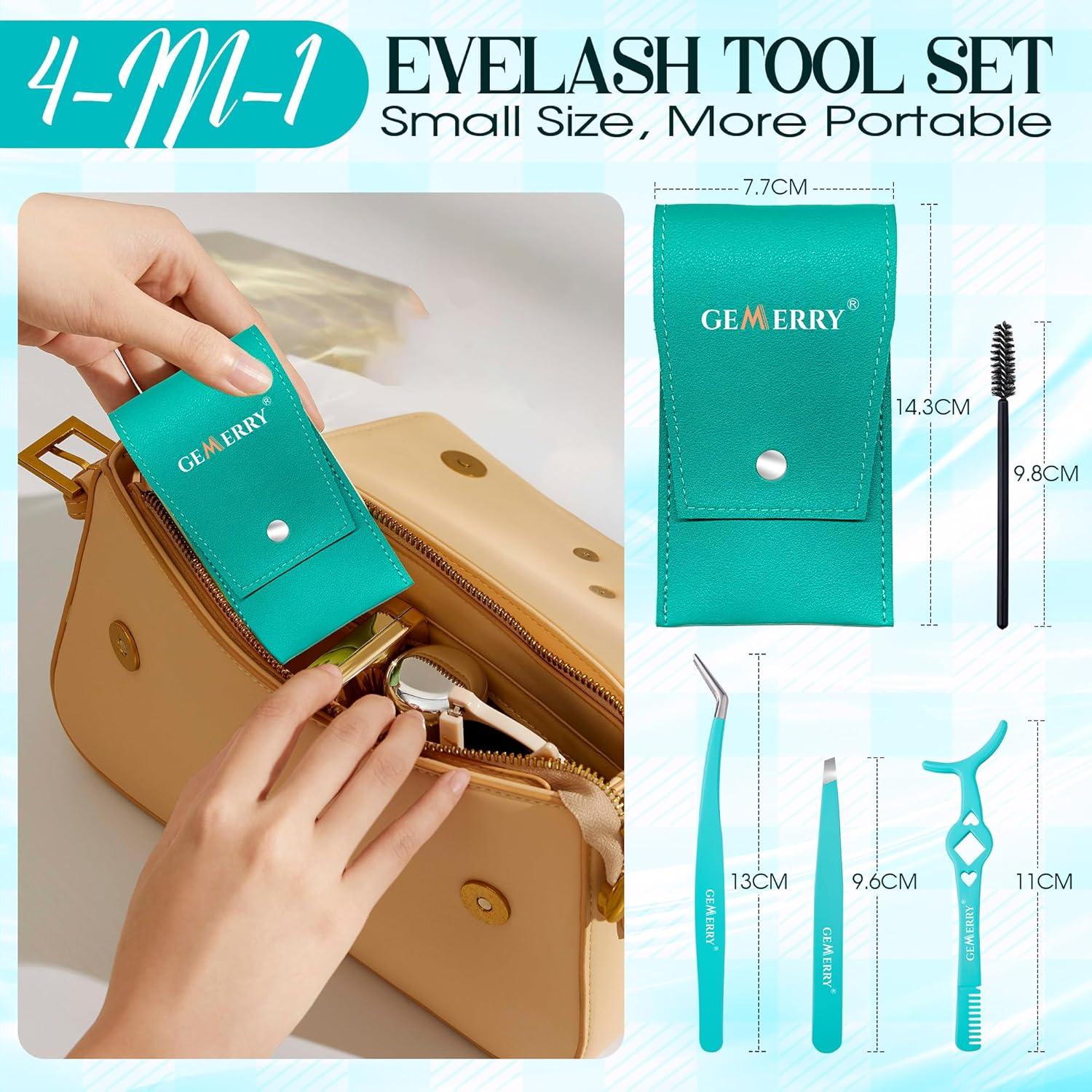 Kit de Pinzas para Pestañas GEMERRY 4PCS Acero Inoxidable