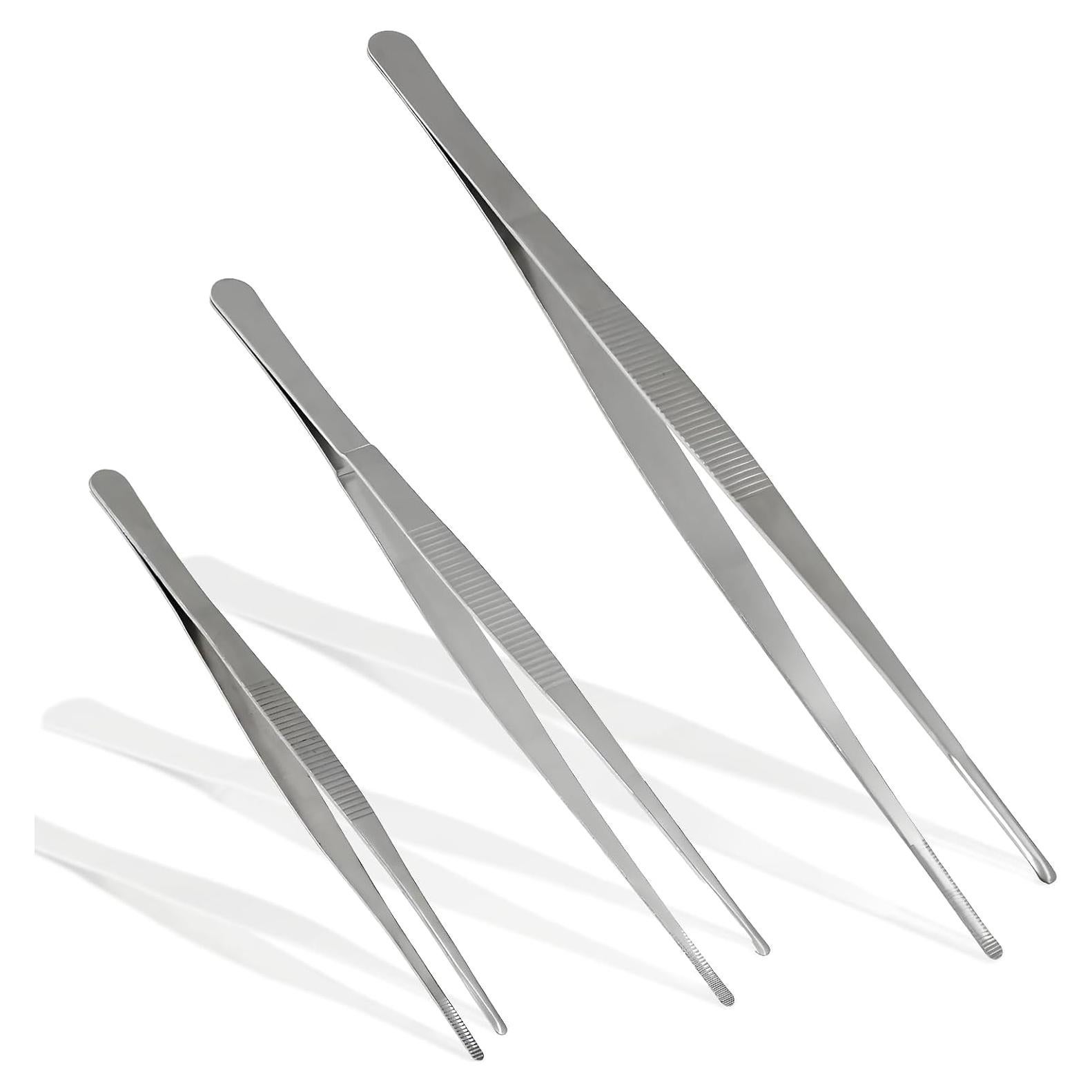Juego de Pinzas de Acero Inoxidable Bonsicoky 3 Piezas 20-30 cm