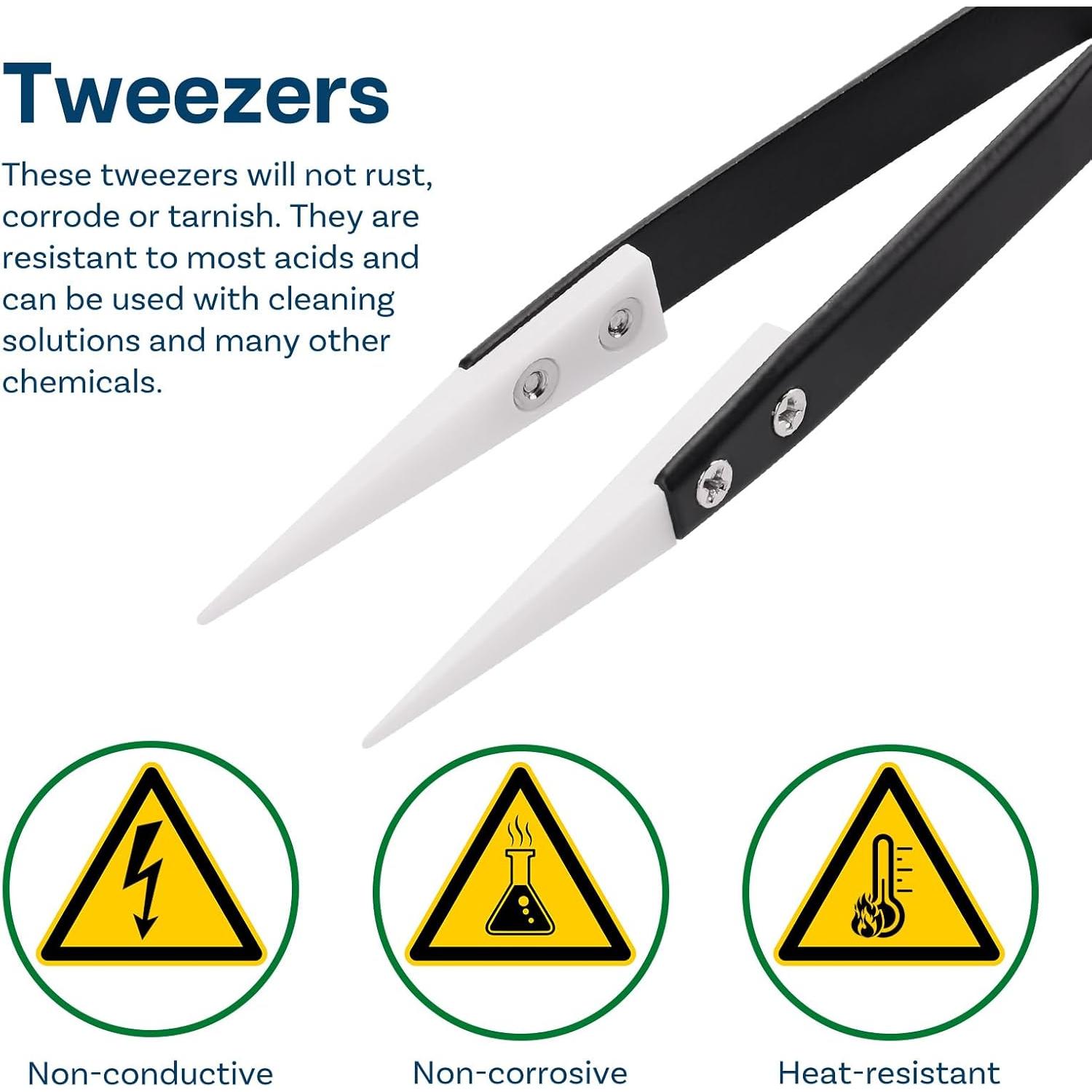 Set de 3 Pinzas de Cerámica Resistente al Calor MMOBIEL 13cm