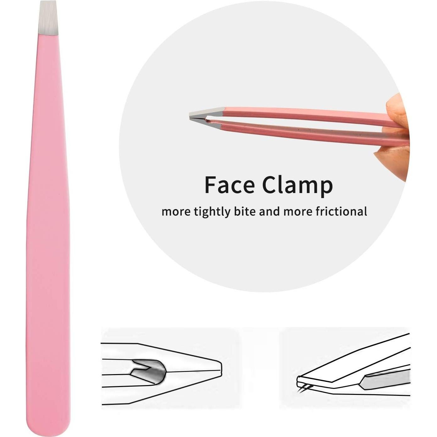 Juego de Pinzas de Acero Inoxidable FSSODWT 4 Piezas Rosa