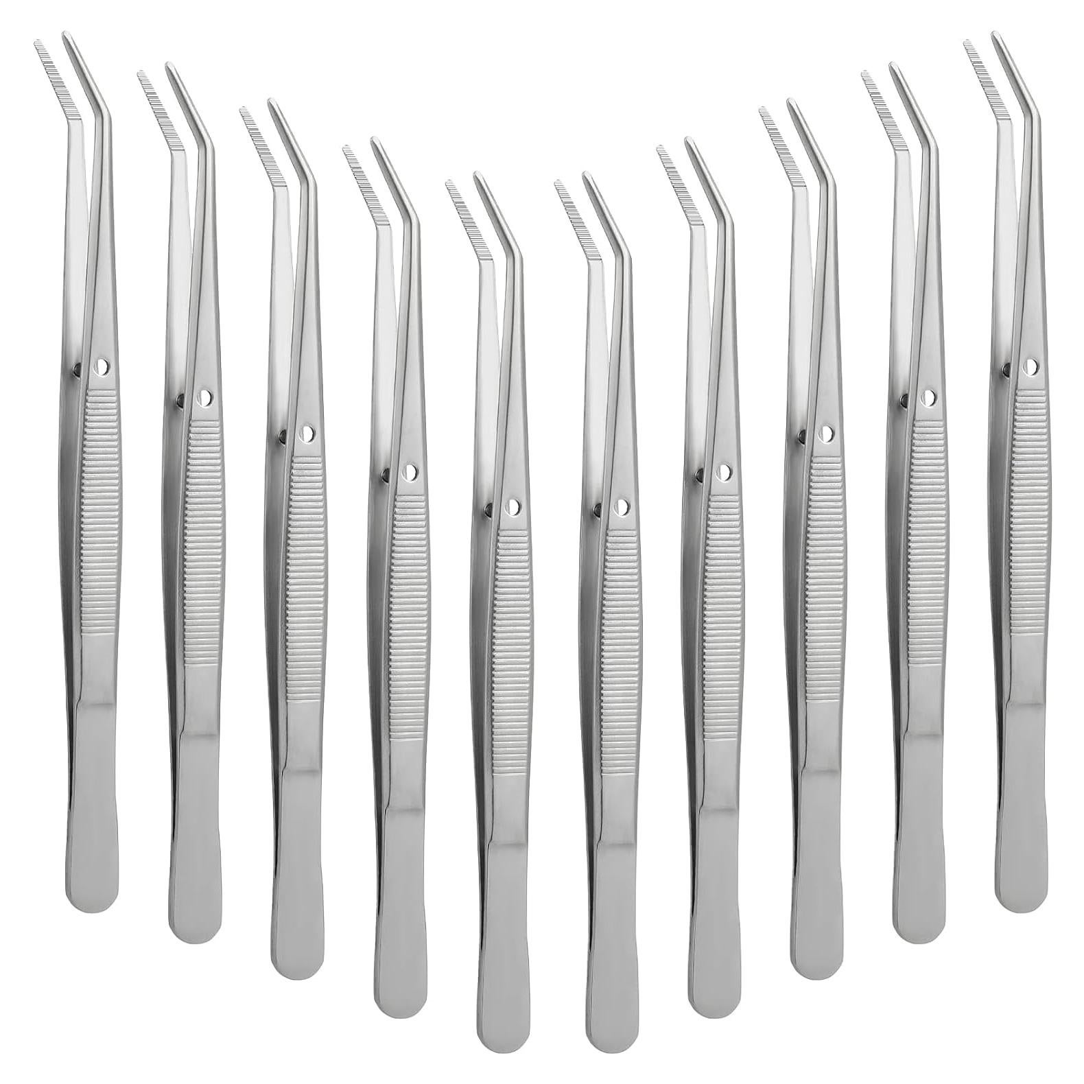 Pinzas de Acero Inoxidable Honoson 10 Pcs Punta Curvada