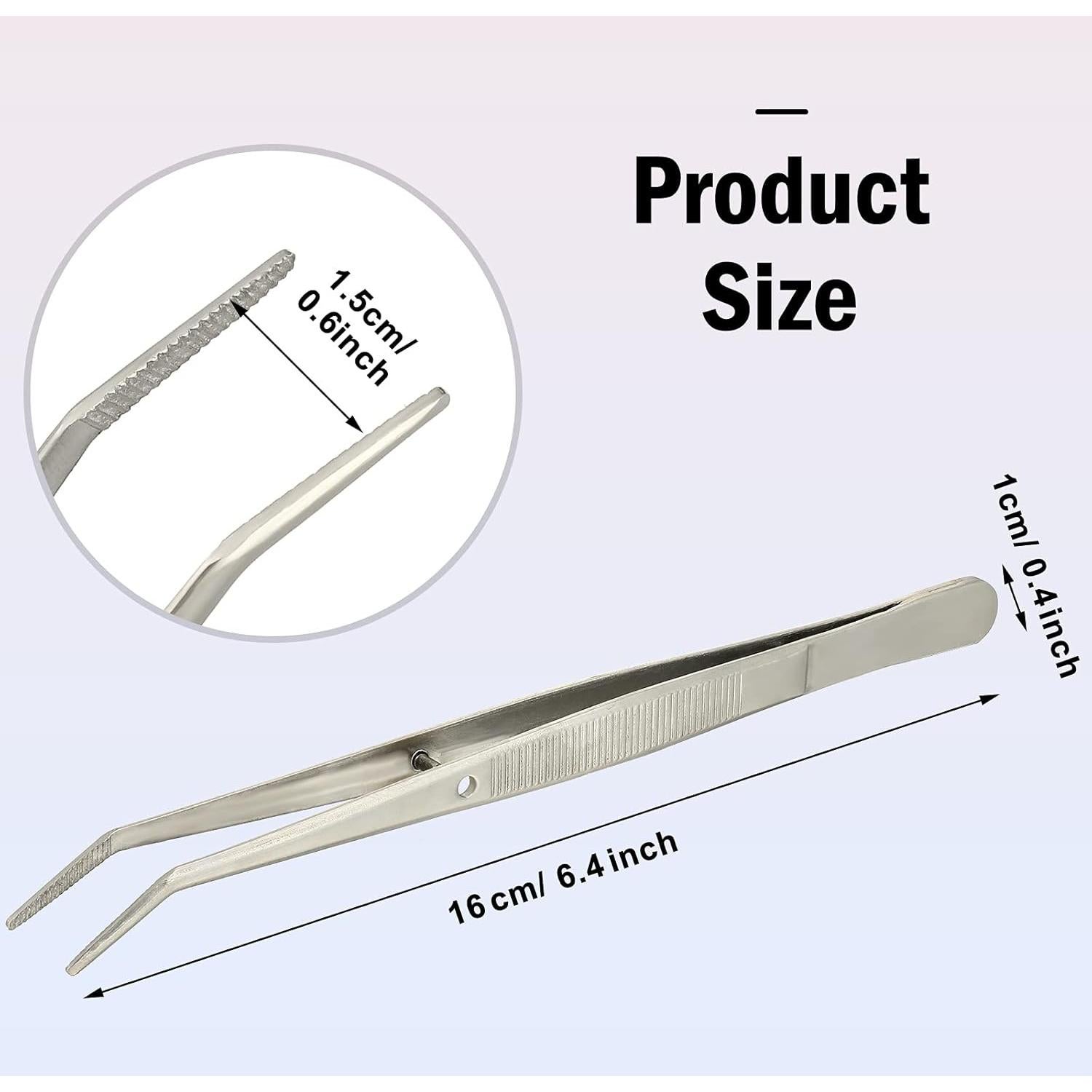 Pinzas de Acero Inoxidable Honoson 10 Pcs Punta Curvada