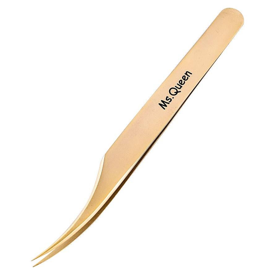Juego de Pinzas para Extensiones de Pestañas Ms.Queen M003 - 5 Piezas con Estuche