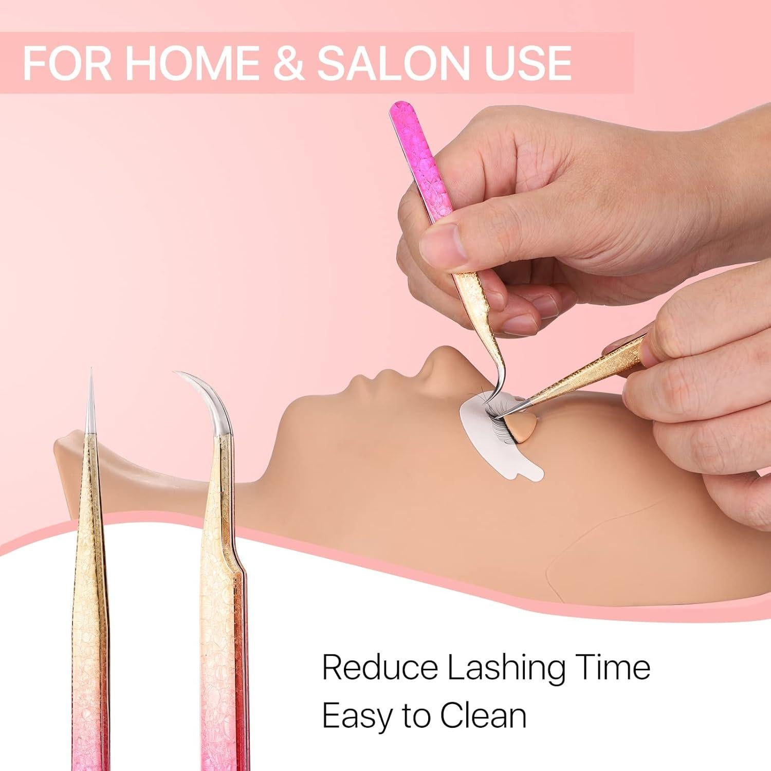 Set de 2 Pinzas para Pestañas Miuffue - Acero Inoxidable