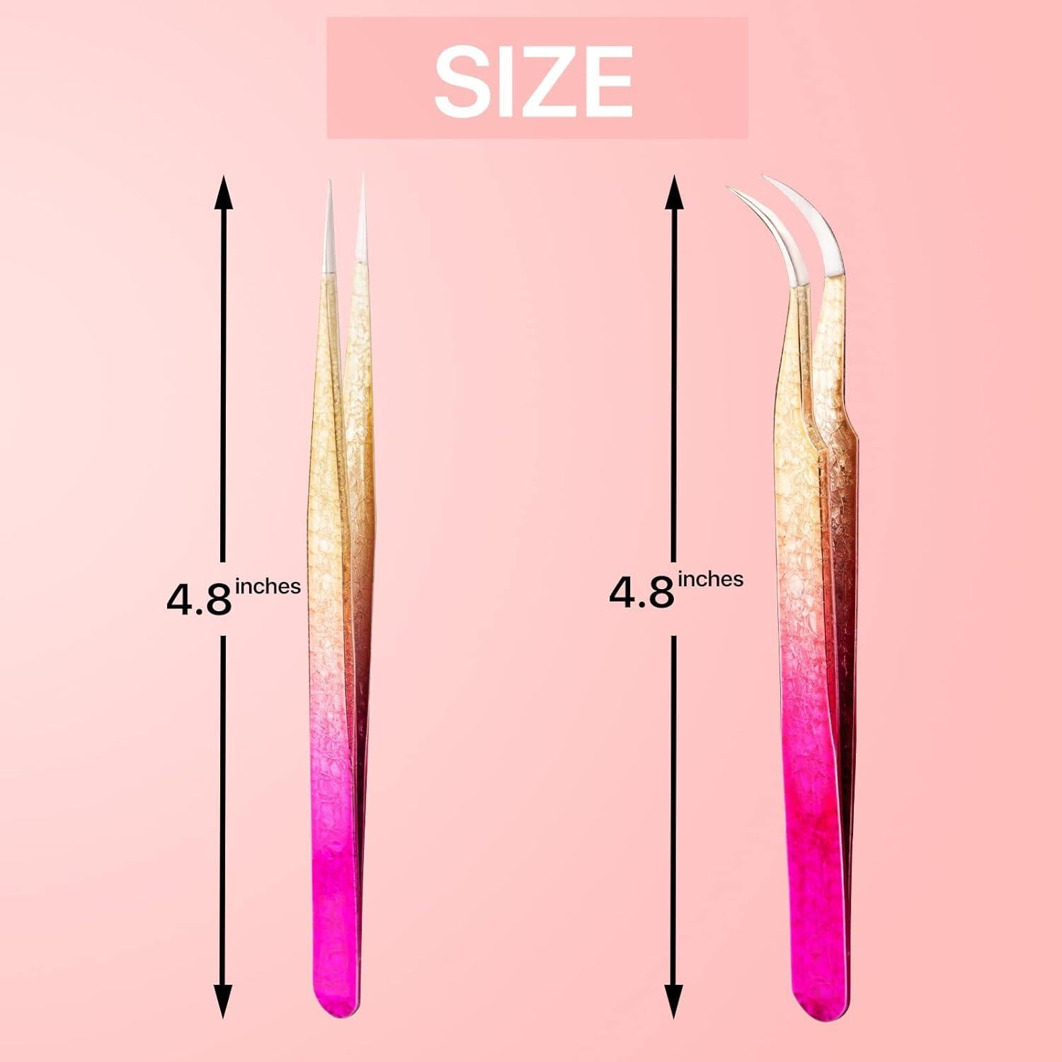 Set de 2 Pinzas para Pestañas Miuffue - Acero Inoxidable