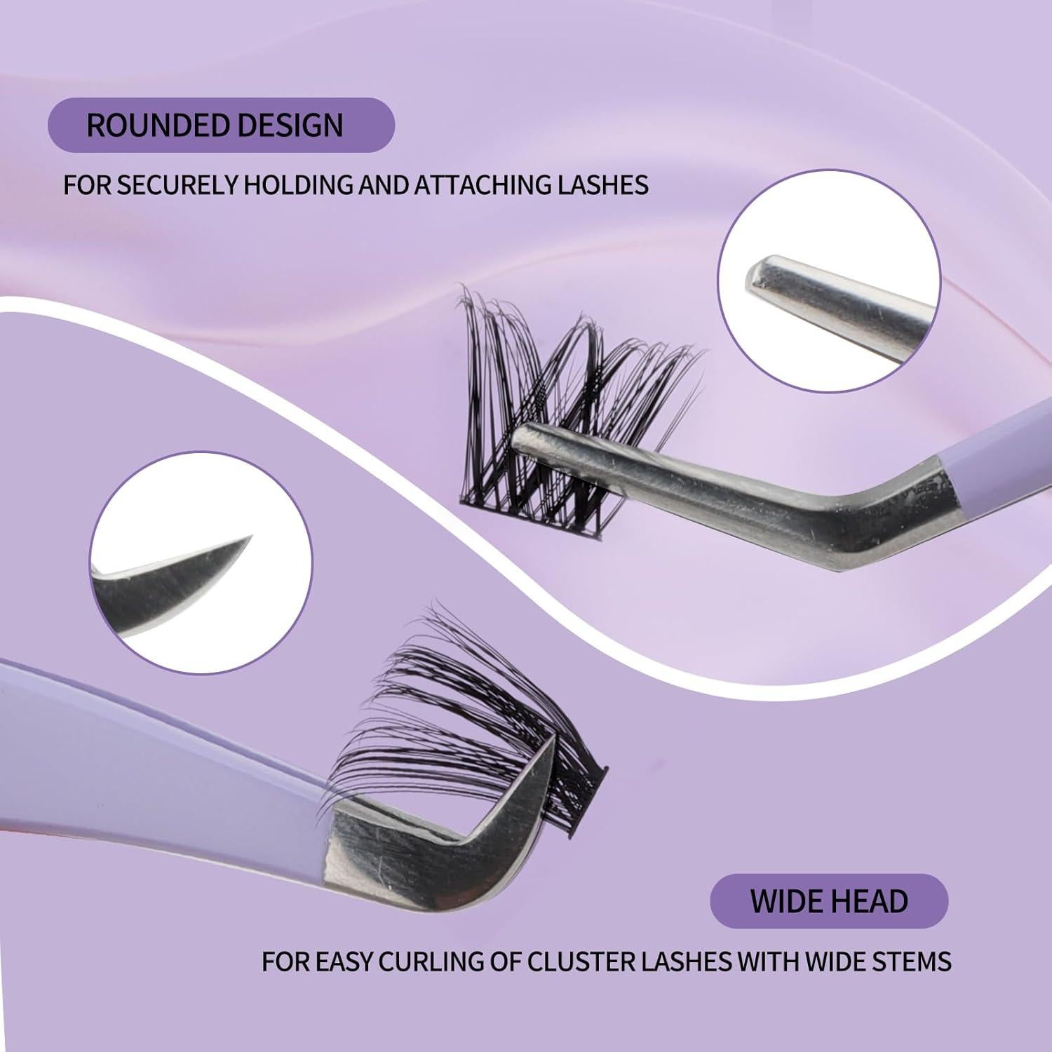 Kit de Pinzas para Pestañas WENDY LASHES - 3 Piezas Morado