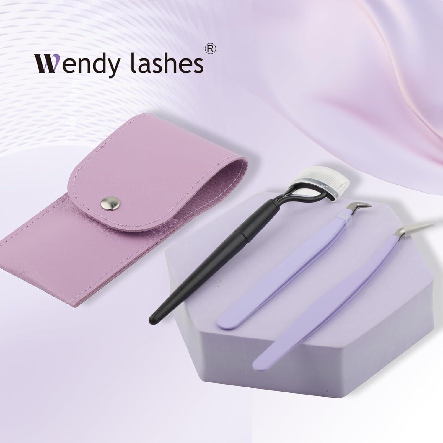 Kit de Pinzas para Pestañas WENDY LASHES - 3 Piezas Morado