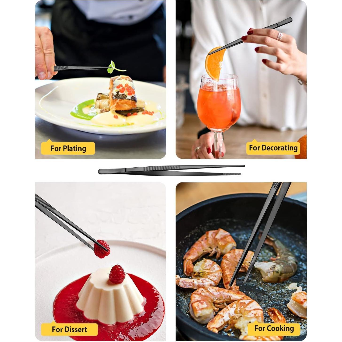 Conjunto de 4 Pinzas Largas BUNDLEPRO Acero Inoxidable 30.48 cm