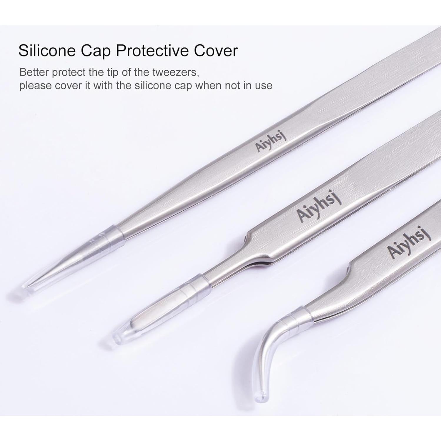 Juego de Pinzas de Precisión Aiyhsj 3 Piezas Acero Inoxidable