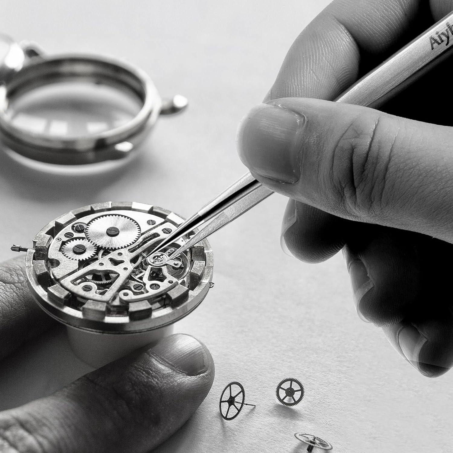 Juego de Pinzas de Precisión Aiyhsj 3 Piezas Acero Inoxidable