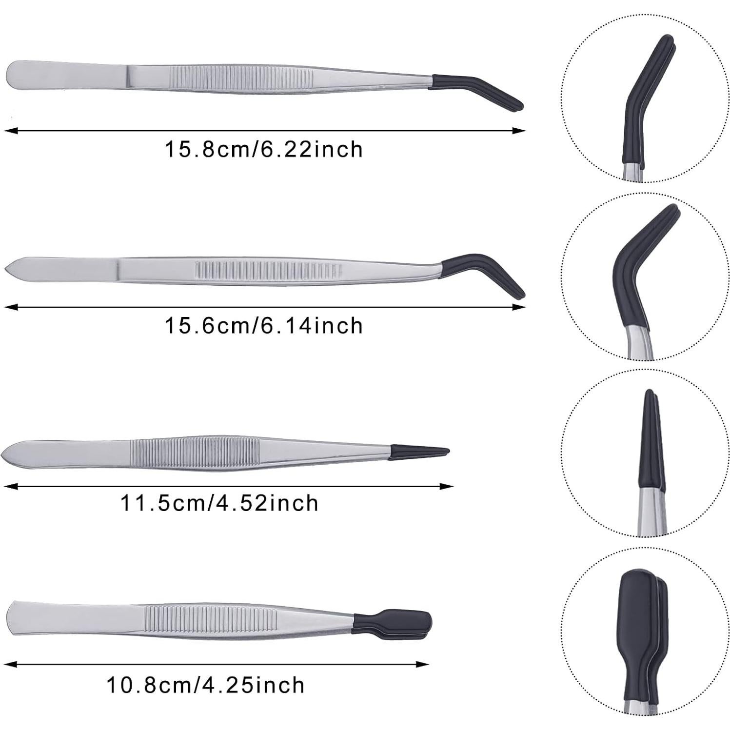 Pinzas de Goma DragonflyDreams - 4 Piezas, Acero Inoxidable