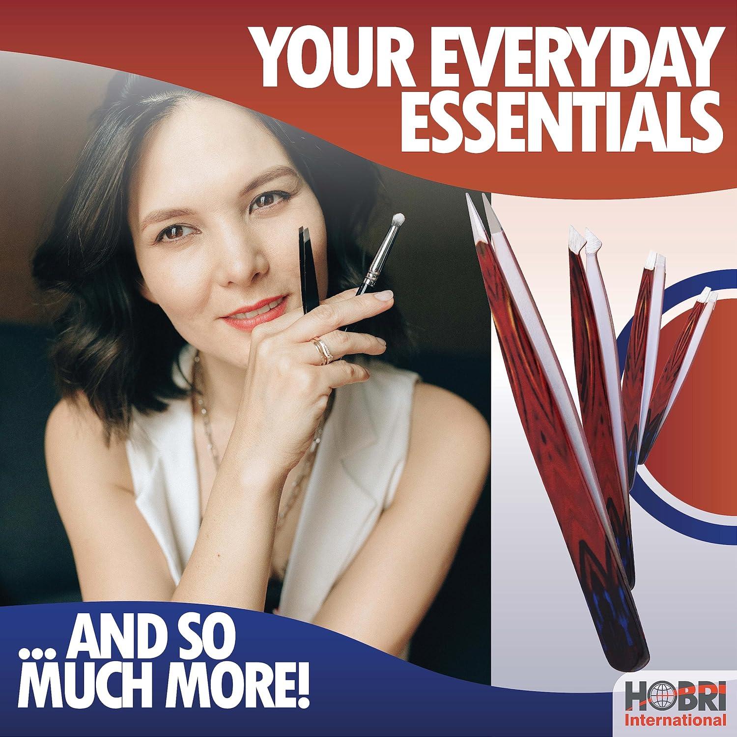 Juego de Pinzas Profesionales Hobri - 4 Piezas Acero Inoxidable