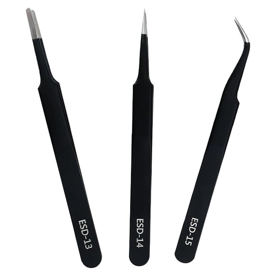 Juego de Pinzas Curvadas B.A de Acero Inoxidable 3PCS