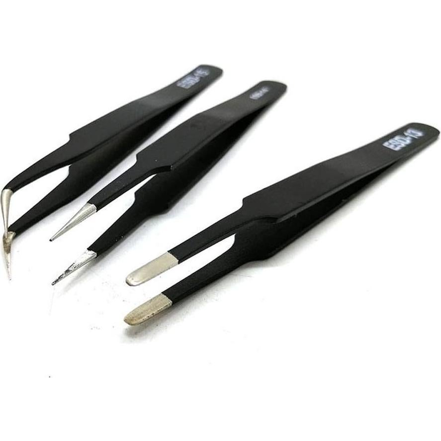 Juego de Pinzas Curvadas B.A de Acero Inoxidable 3PCS