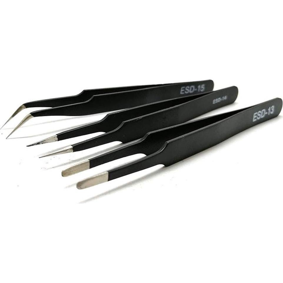 Juego de Pinzas Curvadas B.A de Acero Inoxidable 3PCS