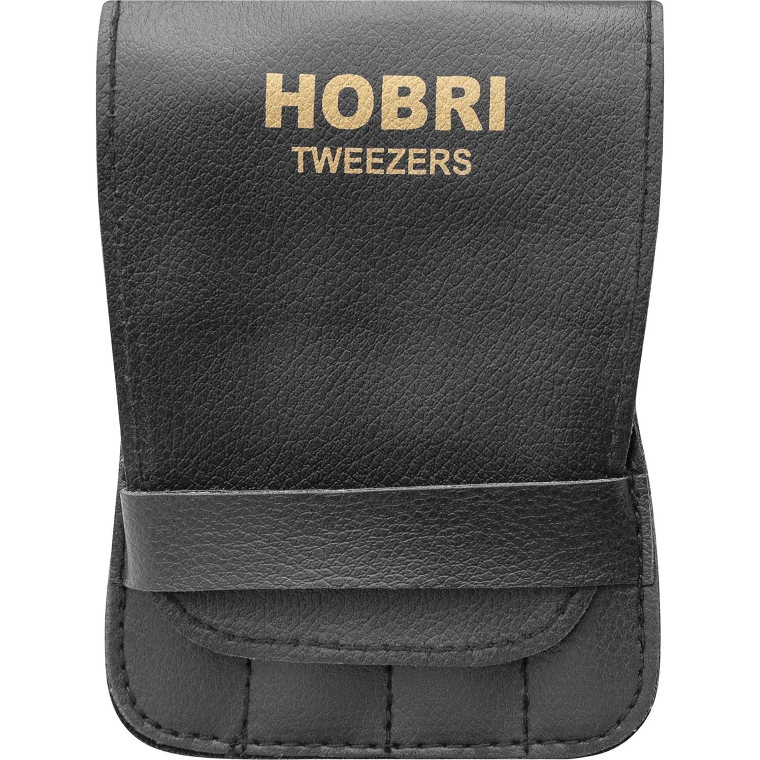 Juego de Pinzas de Acero Inoxidable Hobri - 4 Piezas con Estuche