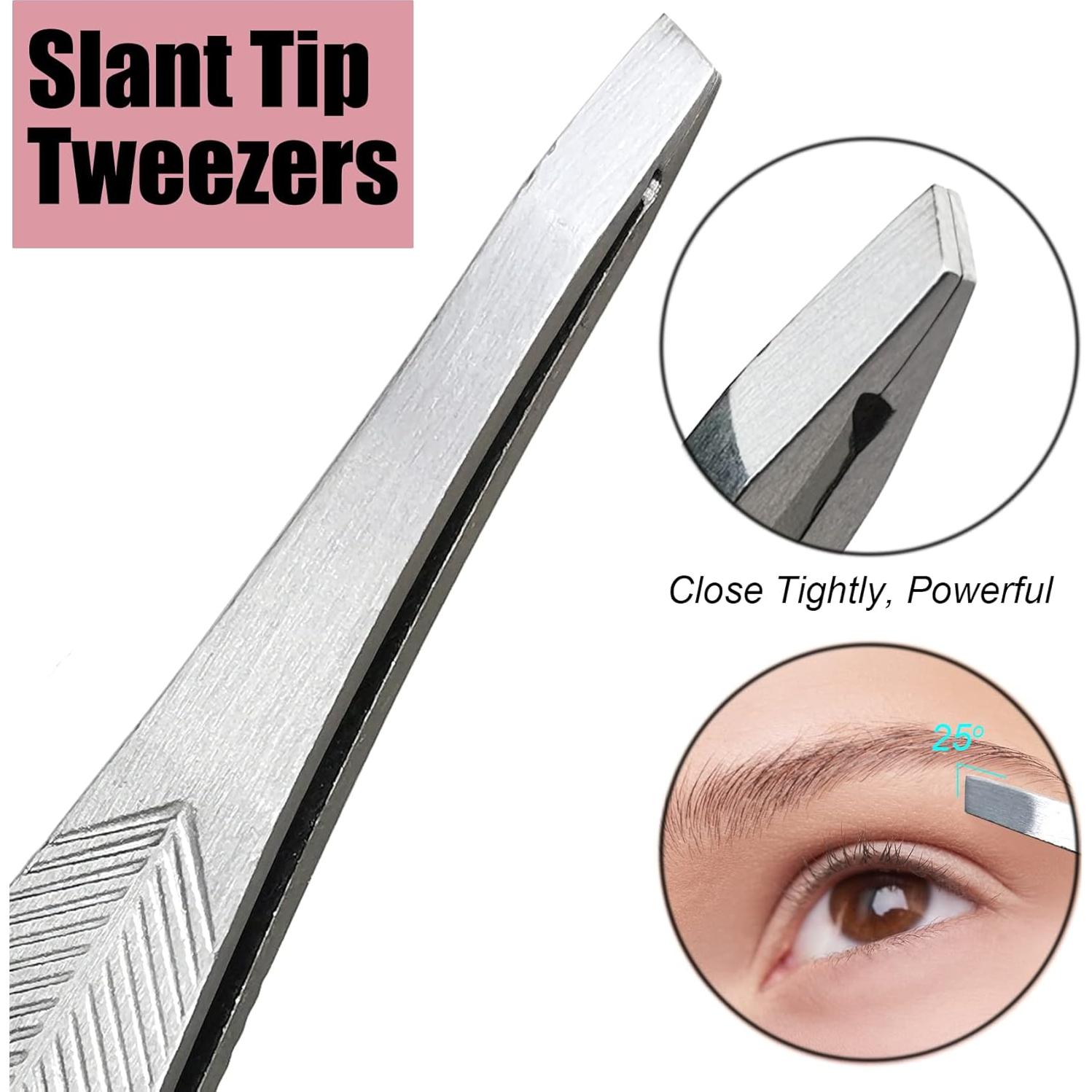 Set de Pinzas de Precisión LePinko 2PCS Acero Inoxidable Plata