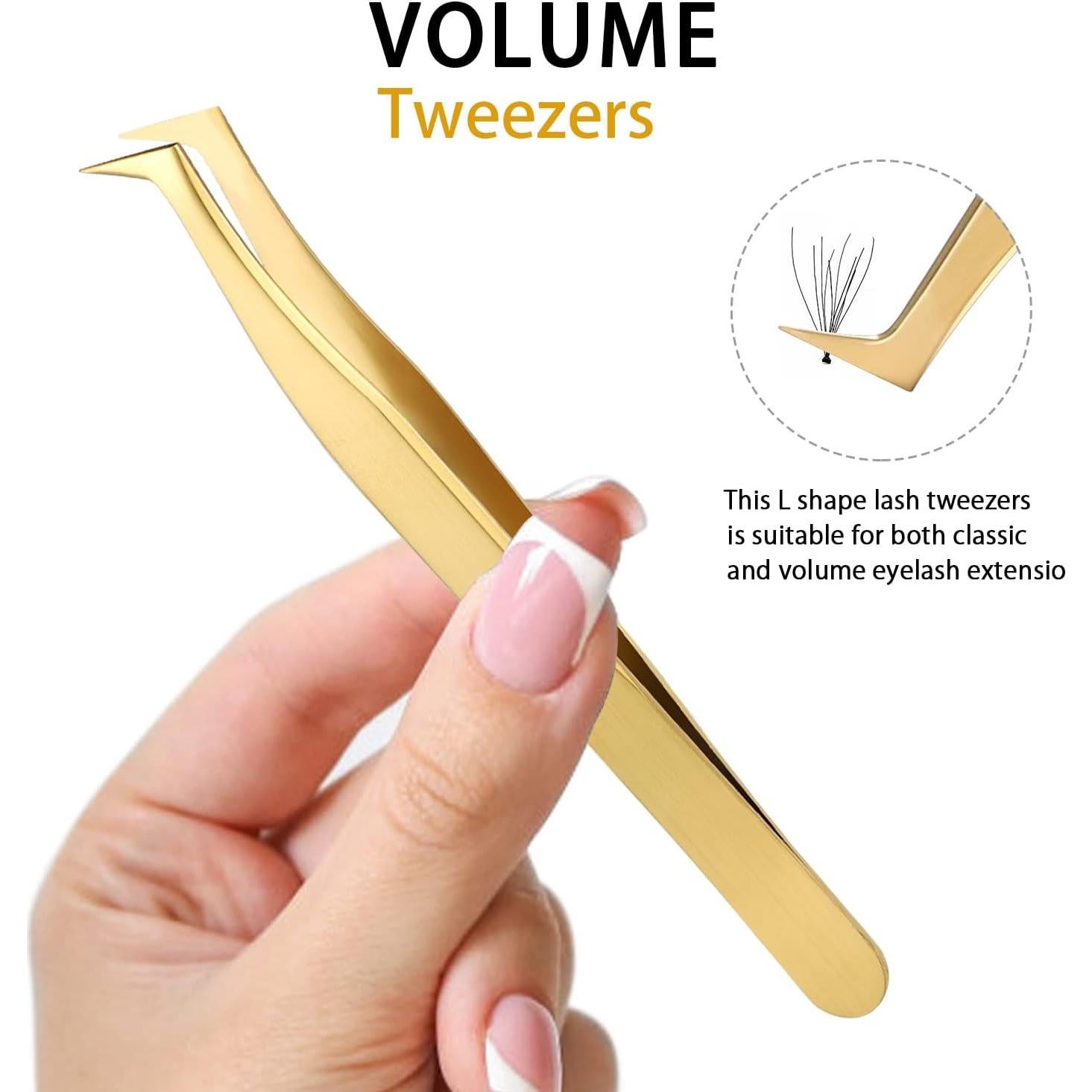 Juego de Pinzas de Pestañas Etercycle - 3 Pinzas de Acero Inoxidable