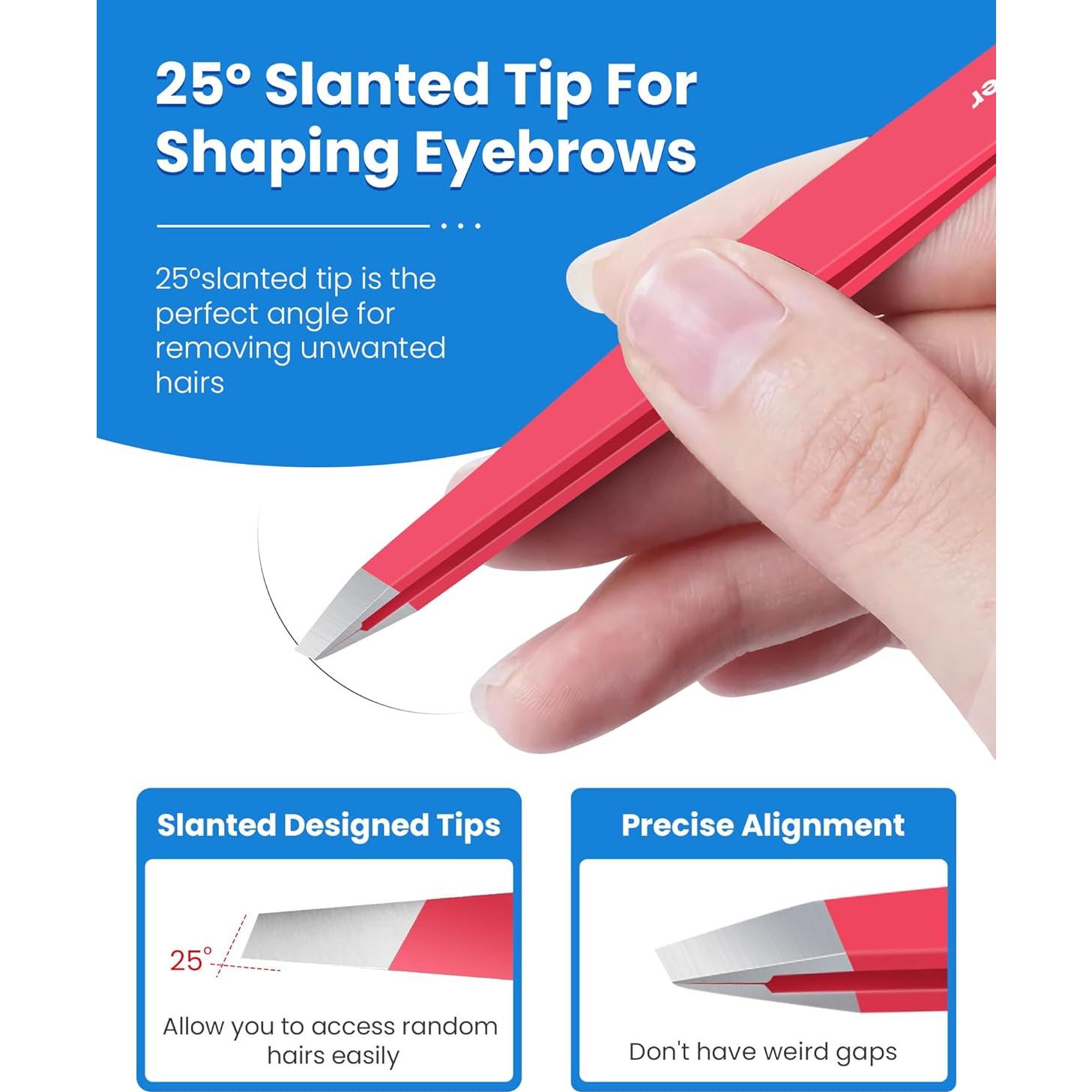 Pinzas de Depilación GlamTweeler de Acero Inoxidable Rosa