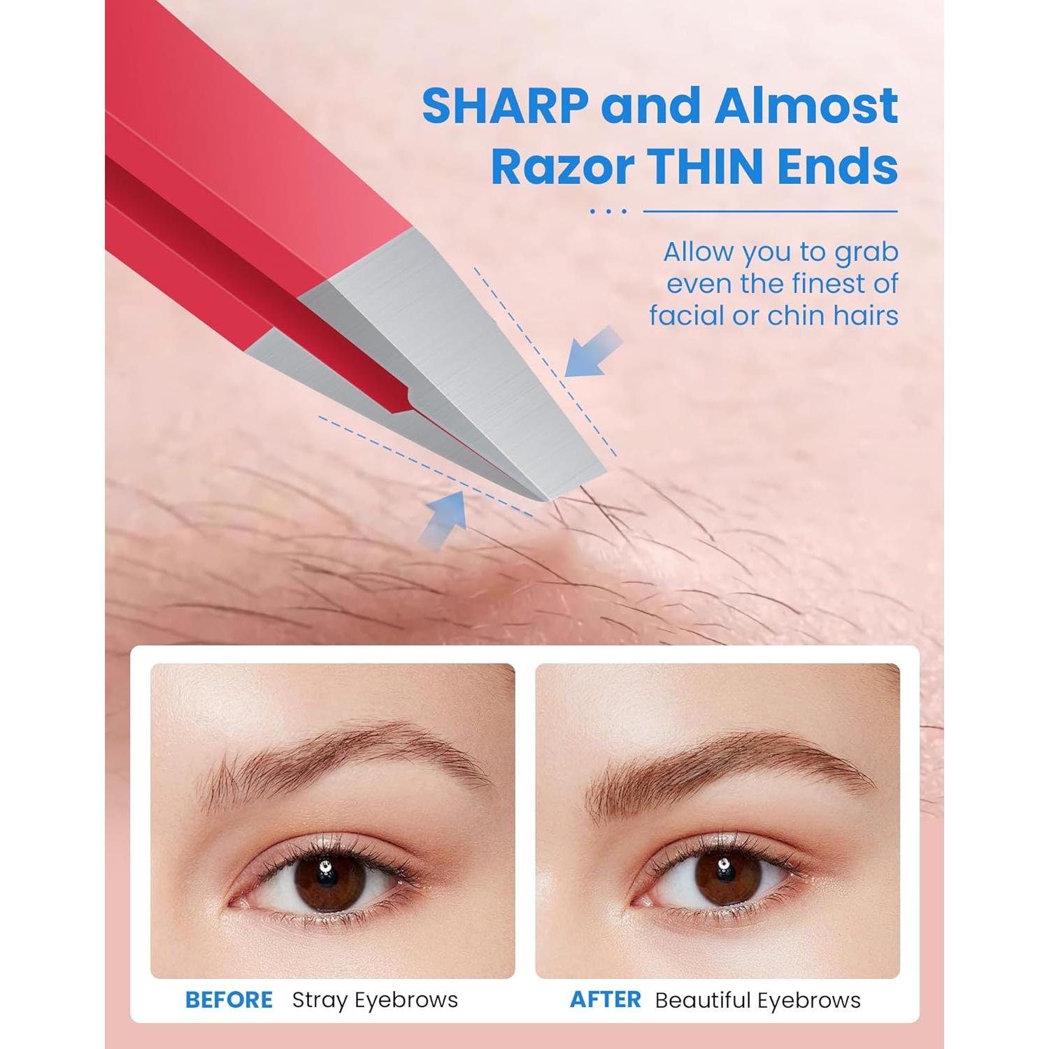 Pinzas de Depilación GlamTweeler de Acero Inoxidable Rosa