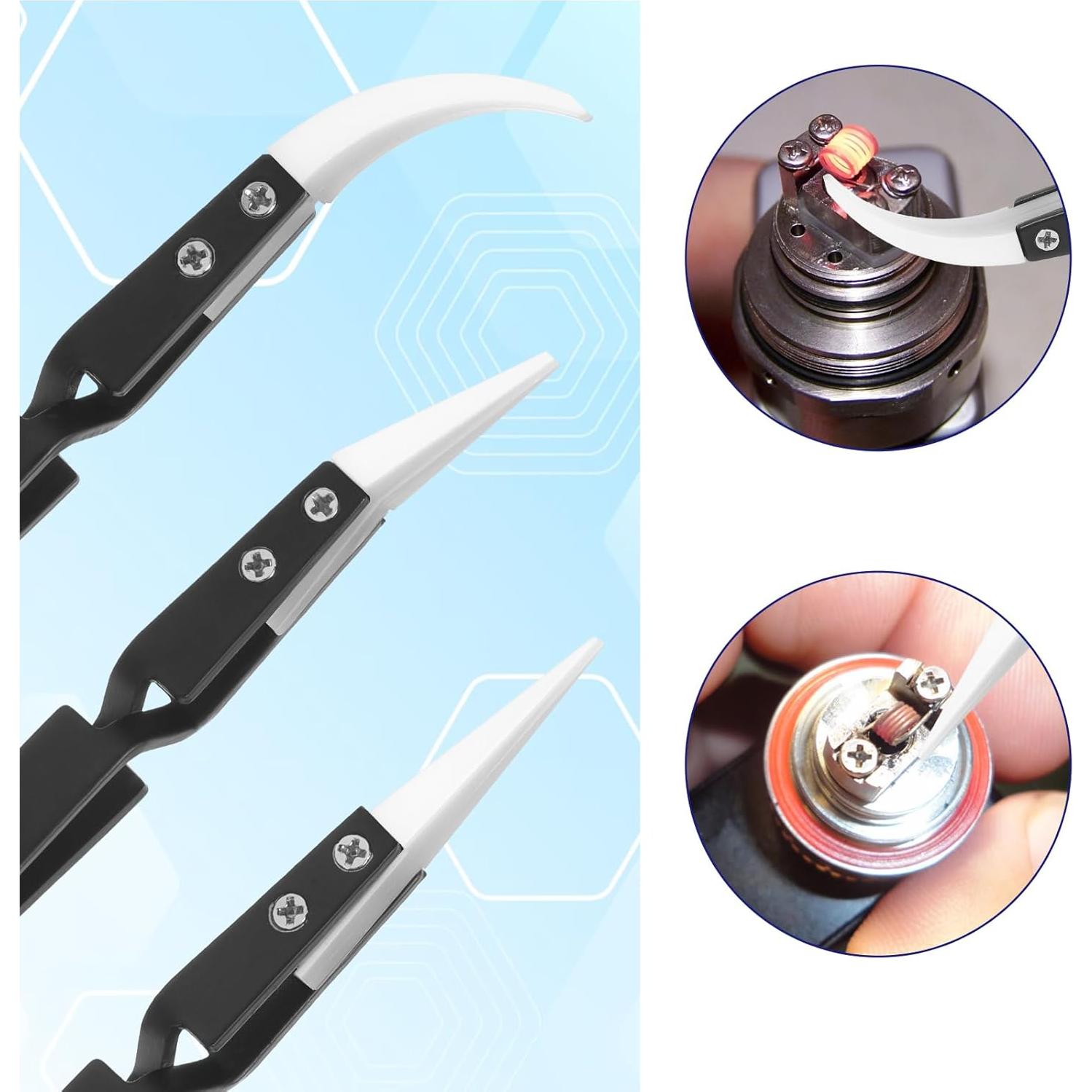 Set de 6 Pinzas Cerámicas Inversas QfwdfcTrenz para Soldadura