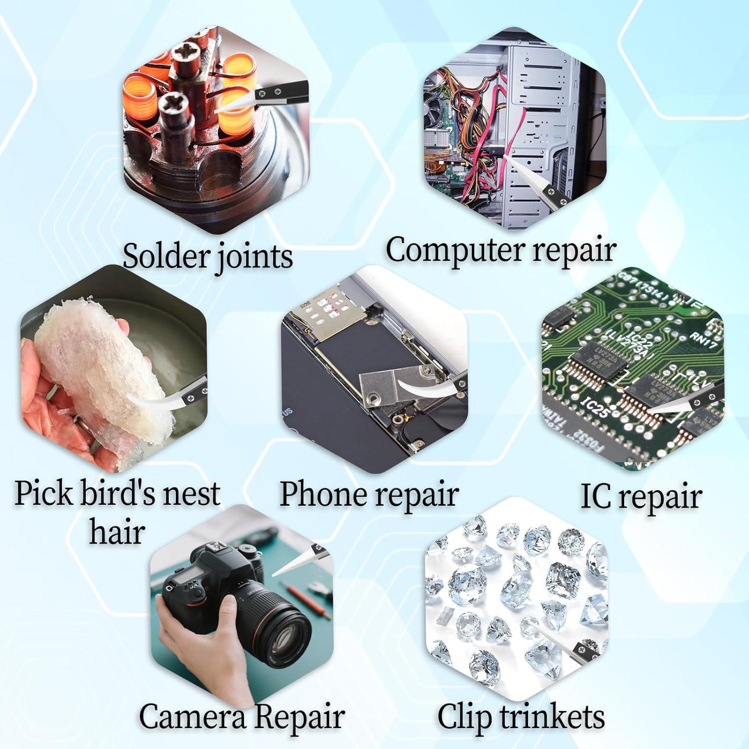 Set de 6 Pinzas Cerámicas Inversas QfwdfcTrenz para Soldadura