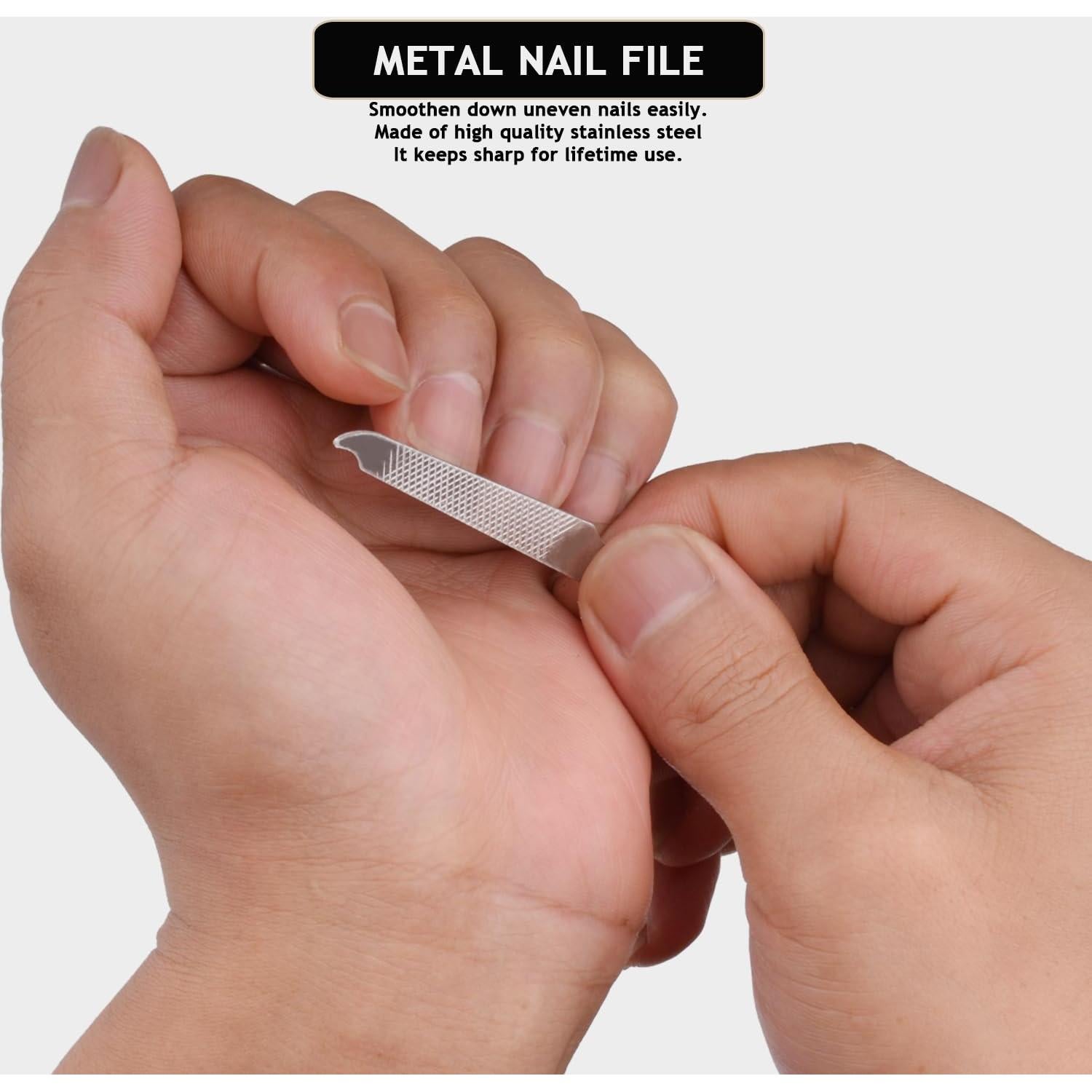 Kit de Manicura Profesional HANTEKAS 5 Piezas Acero Inoxidable